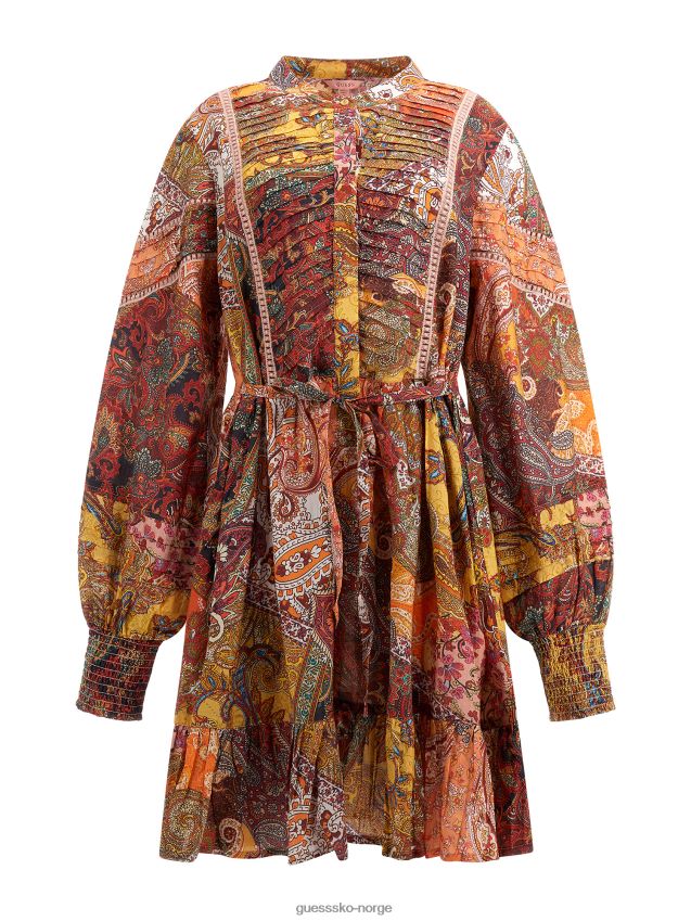 Guess rød kjole med paisleyprint rød kvinner F0LJ803752