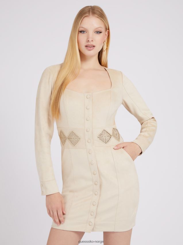 Guess sølv imitert semsket kjole sølv kvinner F0LJ803820