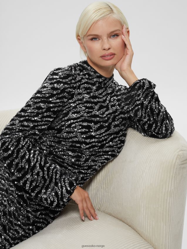 Guess sølv multi zoe paljettkjole sølv multi kvinner F0LJ809422