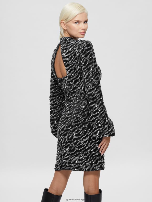 Guess sølv multi zoe paljettkjole sølv multi kvinner F0LJ809422