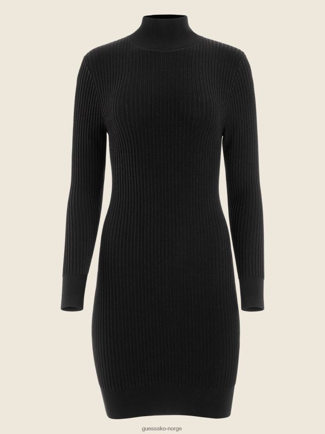 Guess sabrina turtleneck genser kjole jet black kulsvart kvinner F0LJ809729