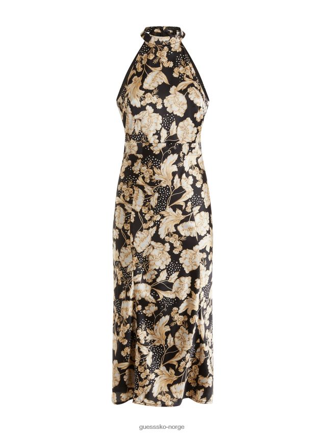 Guess sateng floral print kjole floral fantasy blomsterfantasi kvinner F0LJ803562