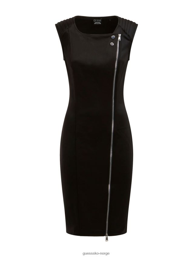 Guess sort kjole med glidelås svart kvinner F0LJ803008