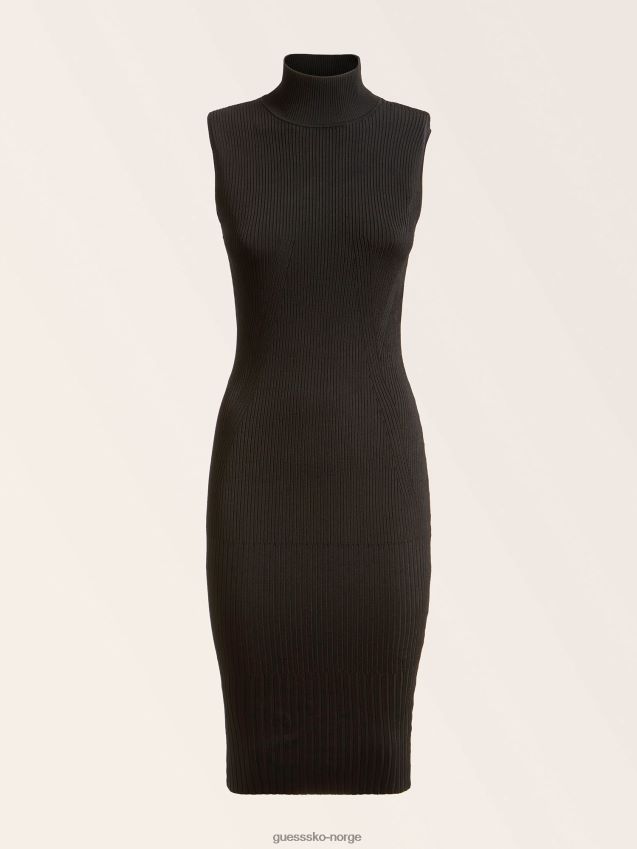 Guess sort marciano strikket kjole med skilpad hals svart kvinner F0LJ805824