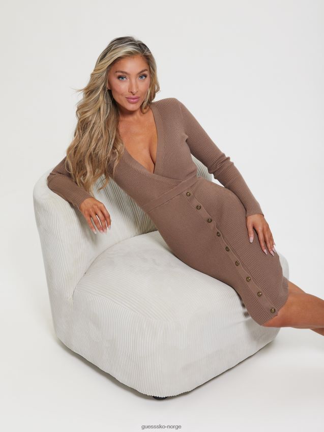 Guess stein taupe øko alexandra genser kjole stein taupe kvinner F0LJ809533
