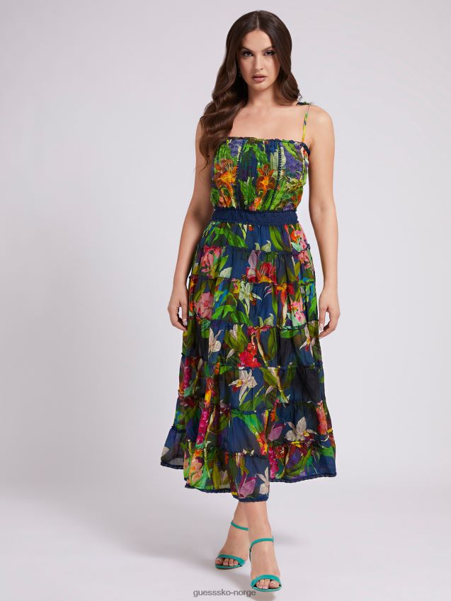 Guess svart kjole i multi bomullsblanding svart multi kvinner F0LJ803426