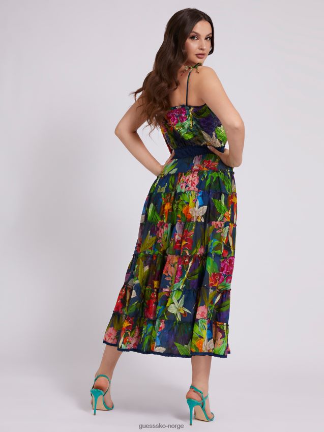 Guess svart kjole i multi bomullsblanding svart multi kvinner F0LJ803426