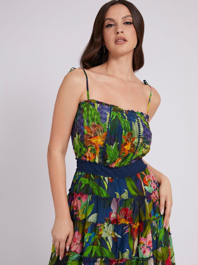 Guess svart kjole i multi bomullsblanding svart multi kvinner F0LJ803426