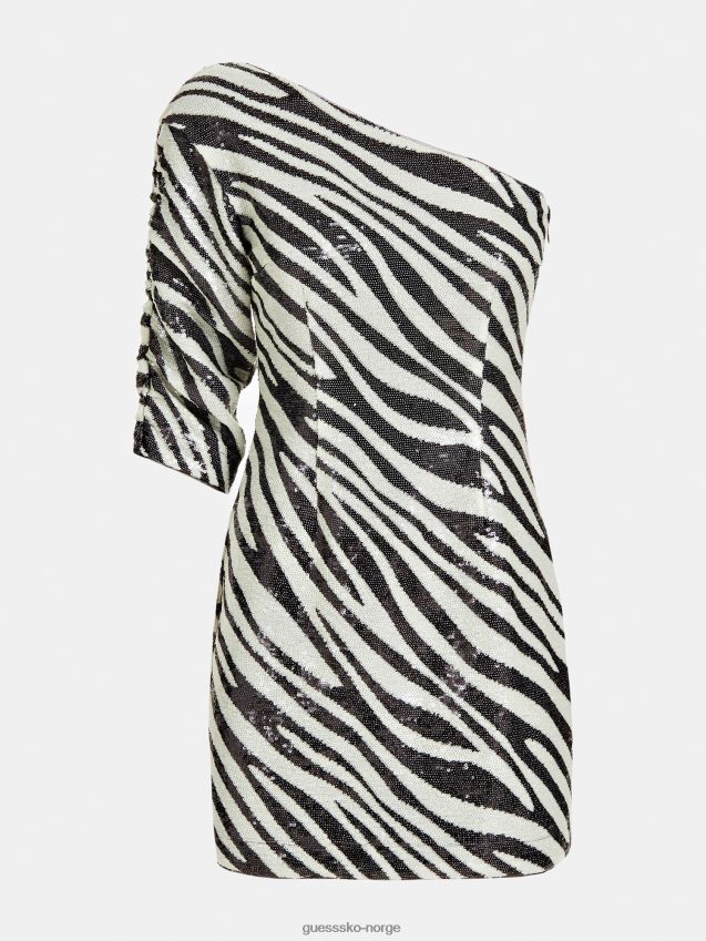 Guess svart multi off shoulder paljettkjole svart multi kvinner F0LJ805770