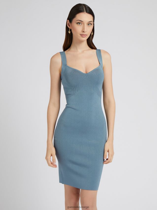 Guess tettsittende genserkjole blå blå kvinner F0LJ803655