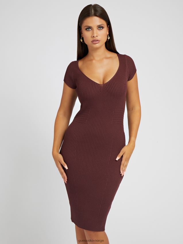Guess tettsittende genserkjole brun brun kvinner F0LJ803575