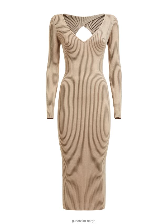 Guess tilbake cut-out genser kjole beige beige kvinner F0LJ803329