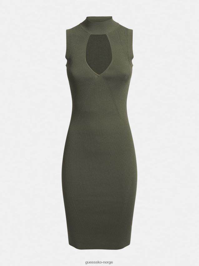 Guess utskåret genser kjole grønn grønn kvinner F0LJ806423