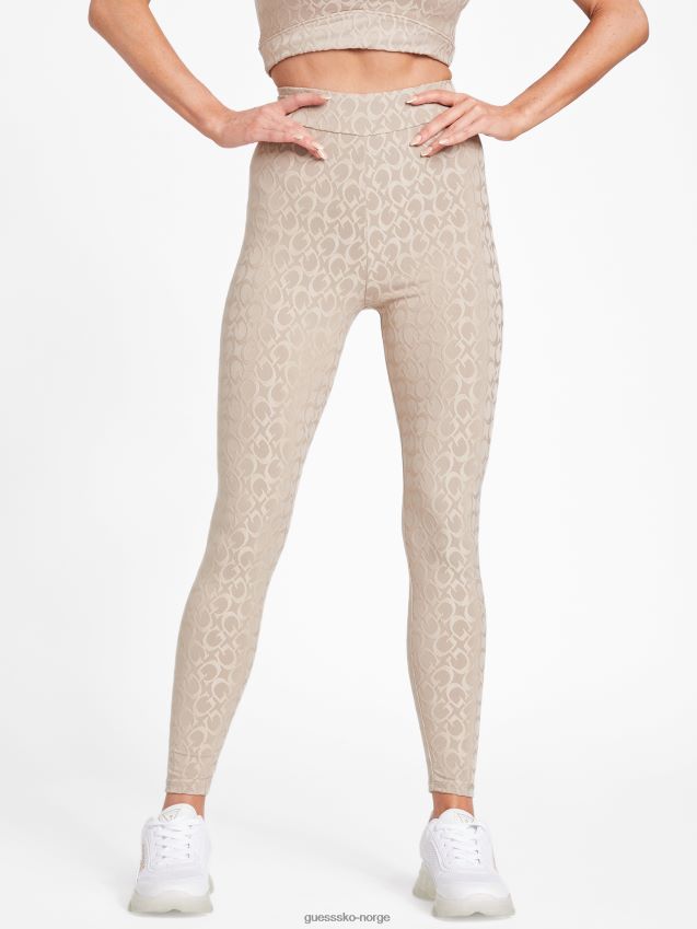 Guess dana logo leggings fløyel taupe fløyel taupe kvinner F0LJ807031