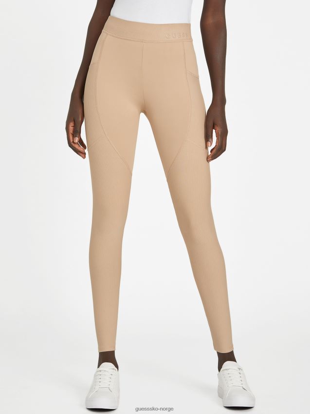 Guess fløyel taupe ikram aktive leggings fløyel taupe kvinner F0LJ807011