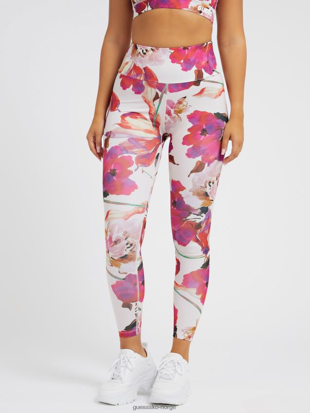Guess hele blomsterprint leggings rød multi rød multi kvinner F0LJ804898