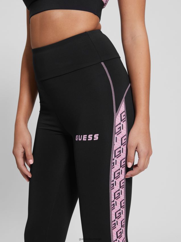Guess jet black øko debra logo leggings kulsvart kvinner F0LJ809491