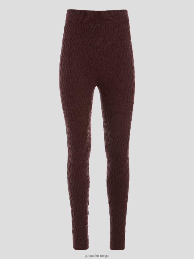 Guess kabelleggings i ren choco blaire ullblanding ren sjokolade kvinner F0LJ809137