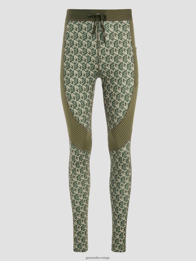 Guess øko daria cube leggings g cube oliven combo g terning oliven combo kvinner F0LJ809807
