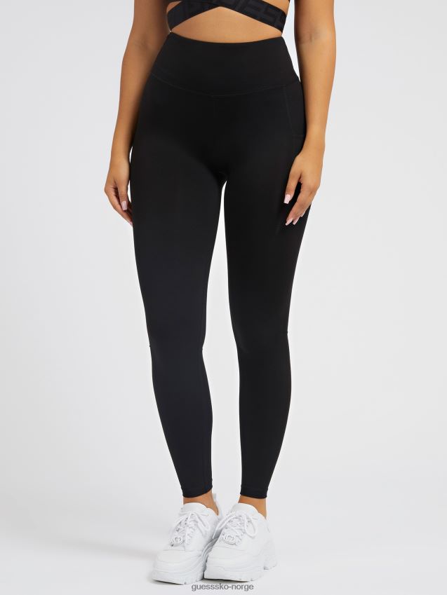 Guess leggings i sort sidelomme svart kvinner F0LJ804864
