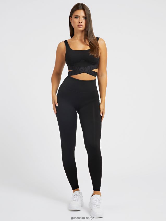 Guess leggings i sort sidelomme svart kvinner F0LJ804864