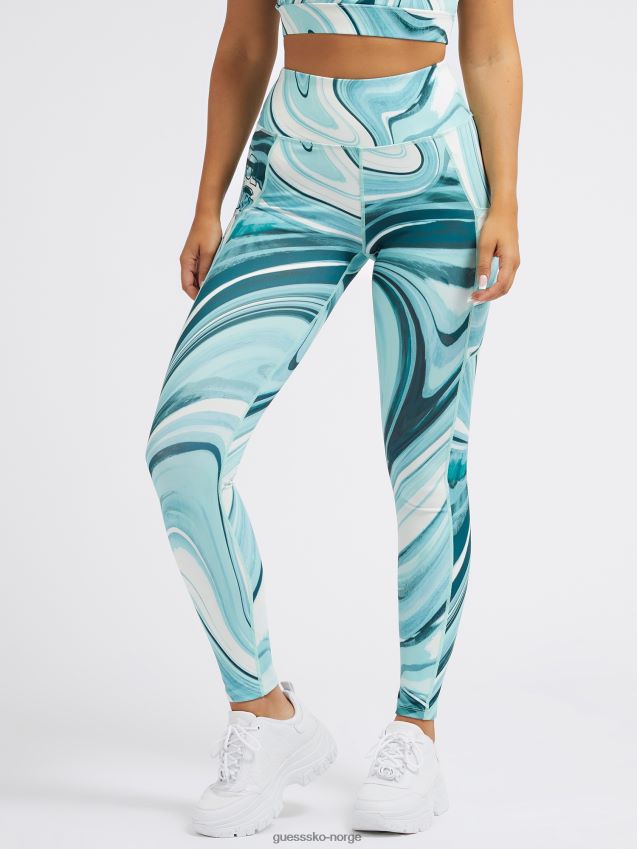 Guess leggings med hele trykk blå blå kvinner F0LJ804847
