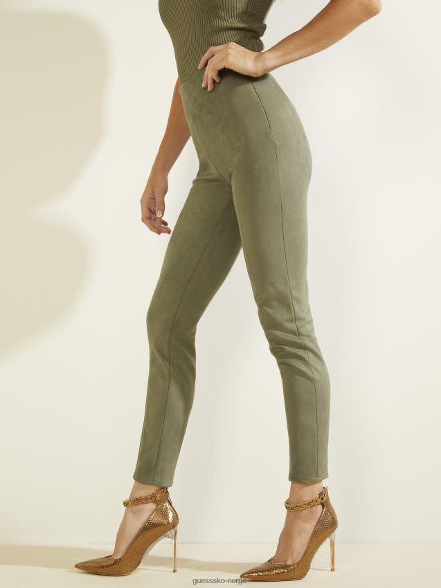 Guess maya leggings i imitert semsket skinn baja palm baja palme kvinner F0LJ809715