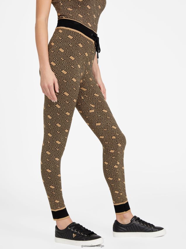 Guess ristet taupe multi eco cachet genser leggings ristet taupe multi kvinner F0LJ806909