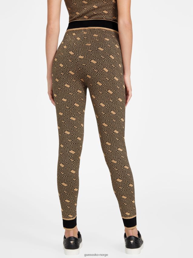 Guess ristet taupe multi eco cachet genser leggings ristet taupe multi kvinner F0LJ806909