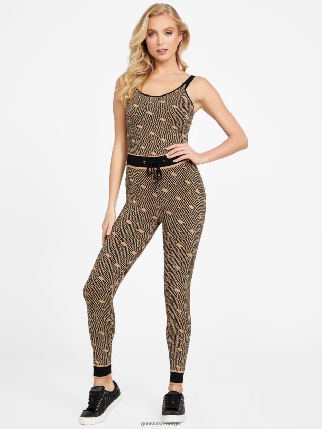 Guess ristet taupe multi eco cachet genser leggings ristet taupe multi kvinner F0LJ806909