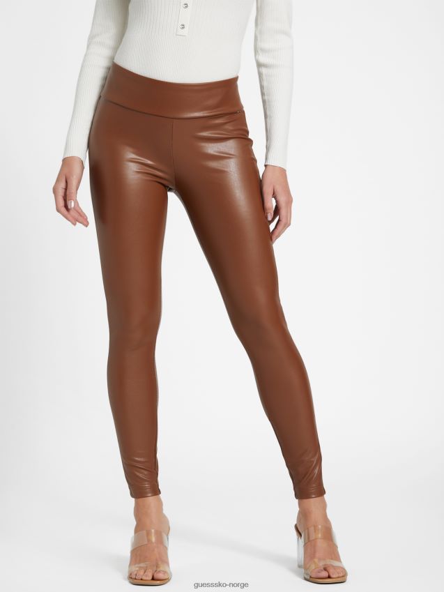 Guess trunk jalena leggings i imitert skinn stamme kvinner F0LJ806867