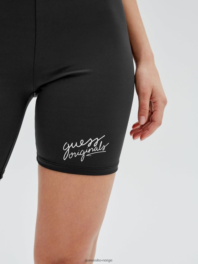 Guess bikershorts med svart logo svart kvinner F0LJ802791