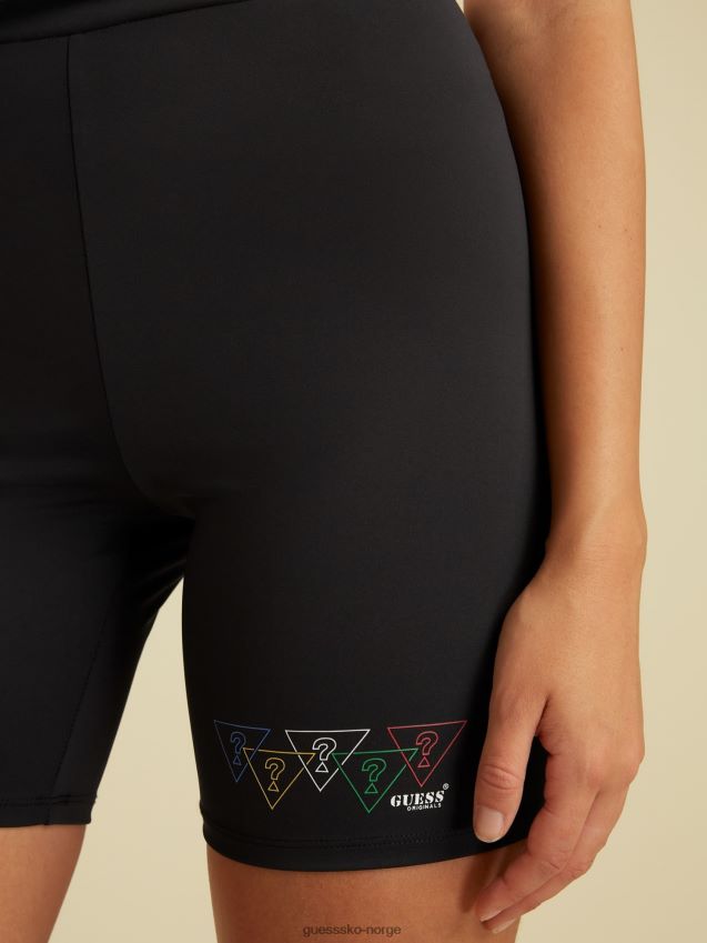 Guess bikershorts med svart logo svart kvinner F0LJ806673