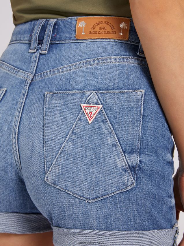 Guess blå denimshorts med avslappet passform blå kvinner F0LJ803258