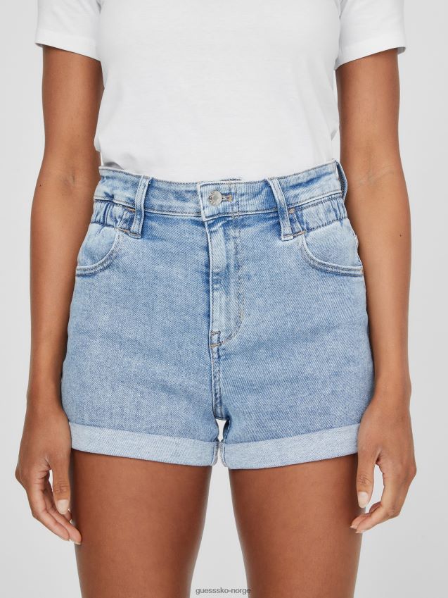Guess blair elastiske shorts lett vask lett vask kvinner F0LJ807362