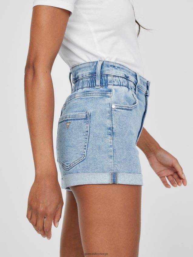 Guess blair elastiske shorts lett vask lett vask kvinner F0LJ807362