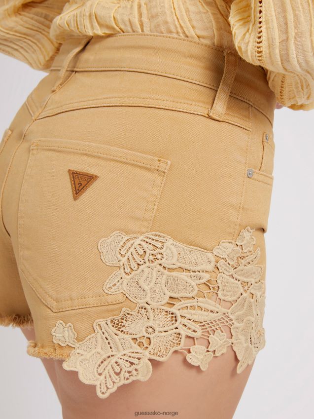 Guess blonder detaljer denim shorts beige beige kvinner F0LJ803751