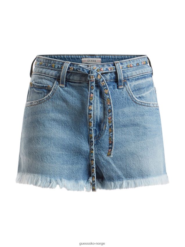 Guess denimshorts med rå kant blå blå kvinner F0LJ803399