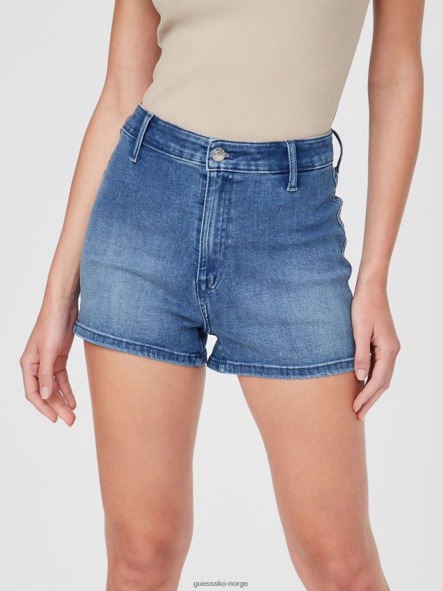 Guess eco novalita høykostet denimshorts middels vask middels vask kvinner F0LJ807376