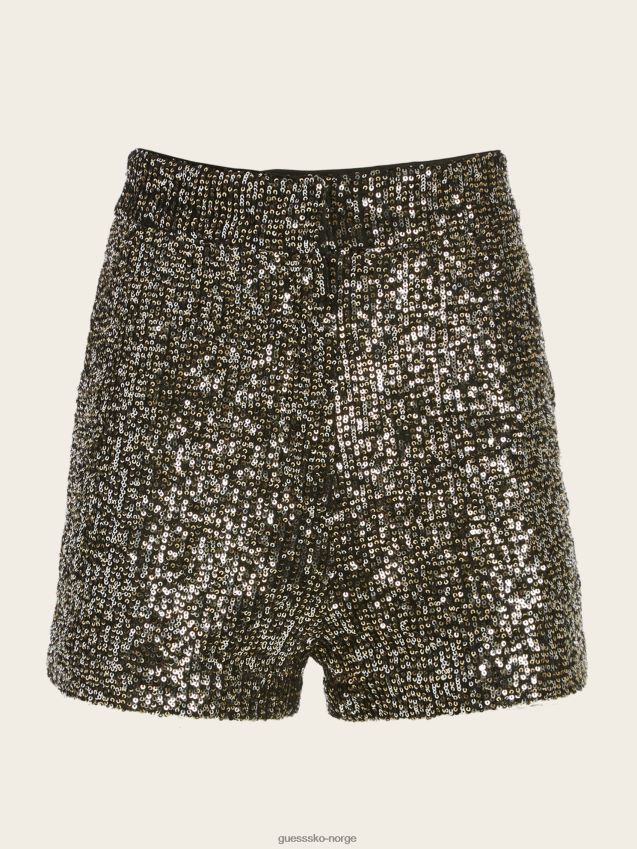 Guess gnistre i mørket kort kullsvart multi jet black multi kvinner F0LJ809624