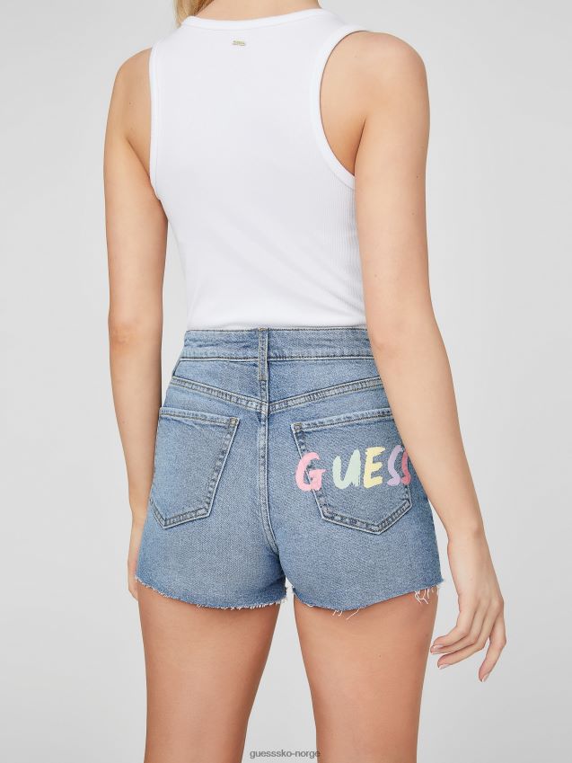 Guess lett vask øko morgan høyhusshorts lett vask kvinner F0LJ807363