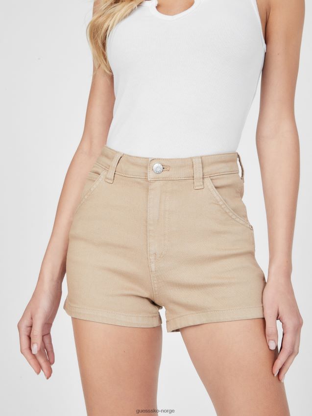 Guess skummende taupe solfylte snekkershorts skummende taupe kvinner F0LJ807351