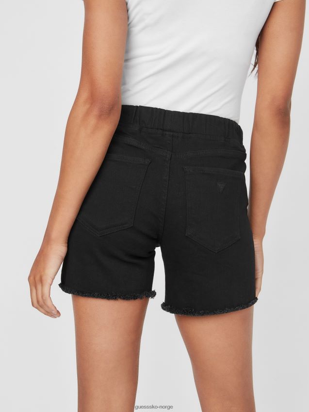 Guess svart ødelegge eco zendaya shorts svart ødelegge kvinner F0LJ807420