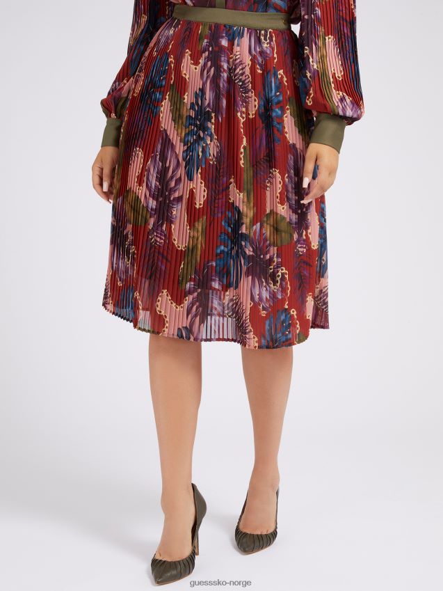 Guess all over print plissert skjørt floral fantasy blomsterfantasi kvinner F0LJ803086