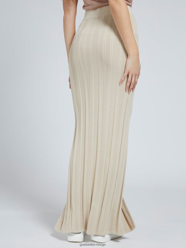 Guess beige langt skjørt splitt beige kvinner F0LJ805920