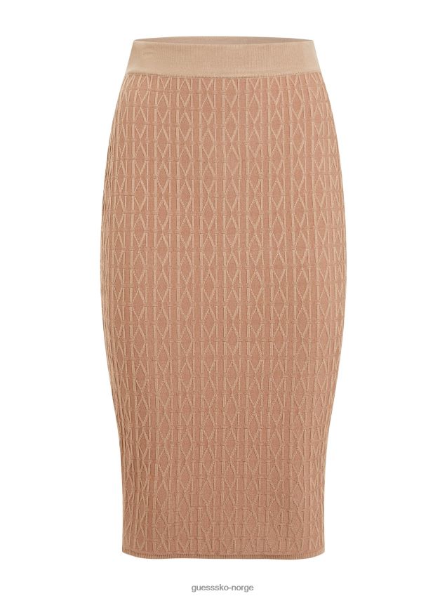 Guess beige marciano jacquard genser skjørt beige kvinner F0LJ802832