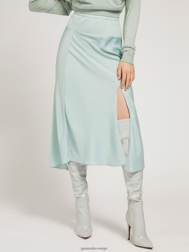 Guess blågrønt longuette skjørt splitt blågrønn kvinner F0LJ805986