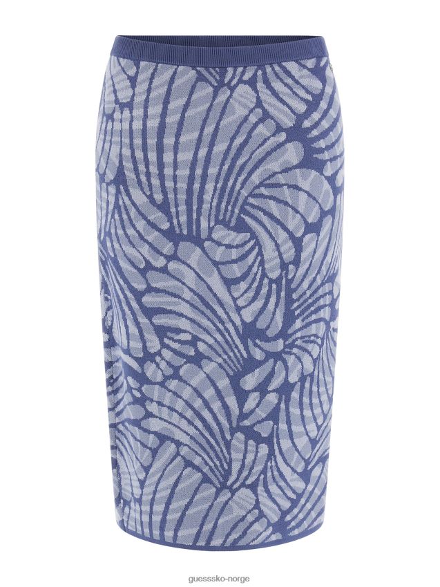 Guess blå multigenser jacquardskjørt blå multi kvinner F0LJ803458