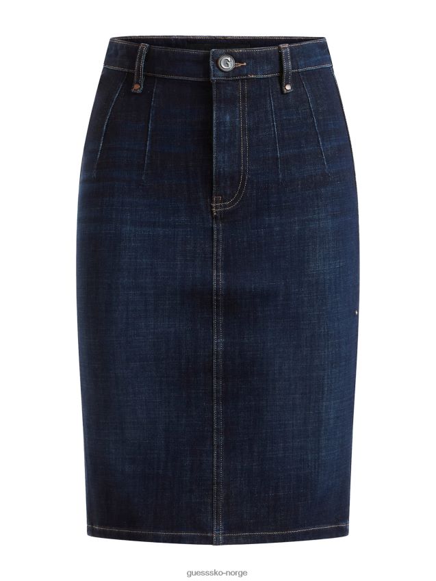 Guess blått longuette denimskjørt blå kvinner F0LJ802653