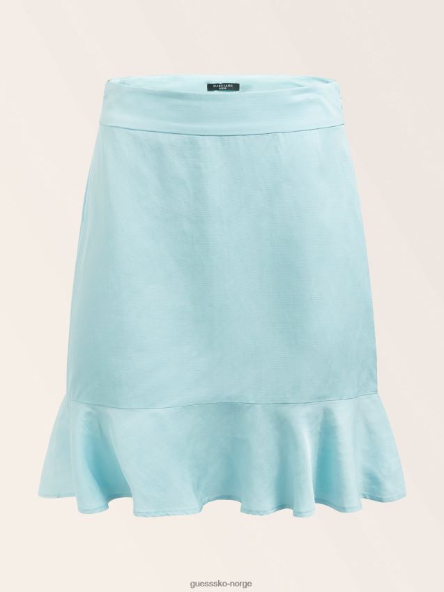Guess blått marciano volangskjørt blå kvinner F0LJ806497